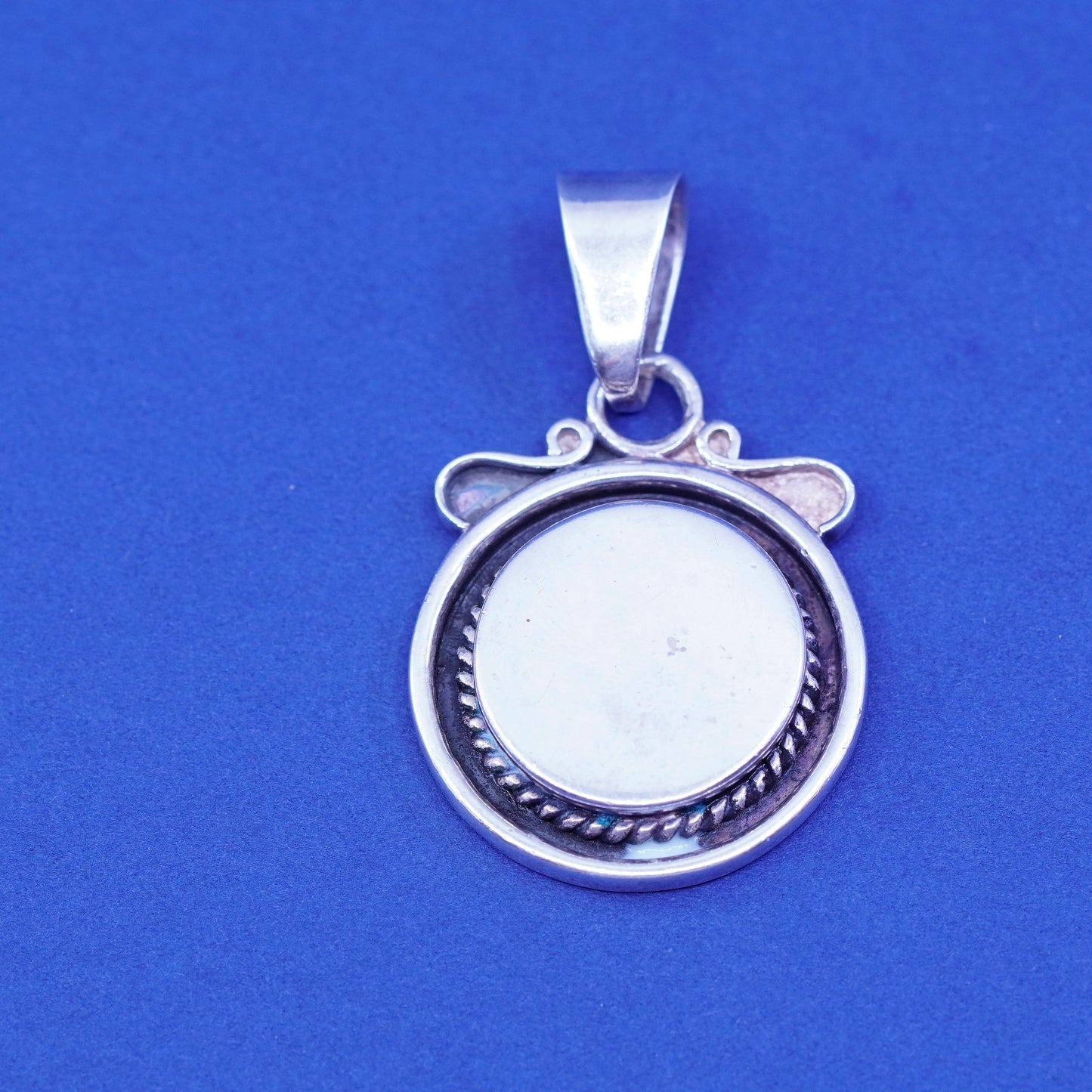Vintage Silpada sterling 925 silver handmade blank Circle pendant