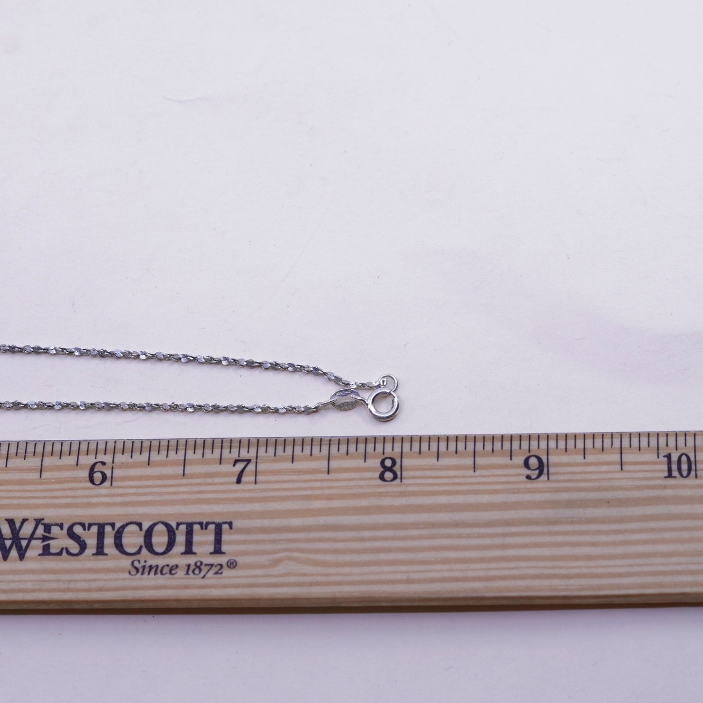 16”, 1mm, Vintage sterling silver Italy 925 twisted s link chain, necklace