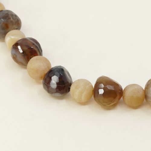 6.25”, Vtg Sterling Silver Handmade Bracelet 925 W/ Agate Beads N Toggle Closure