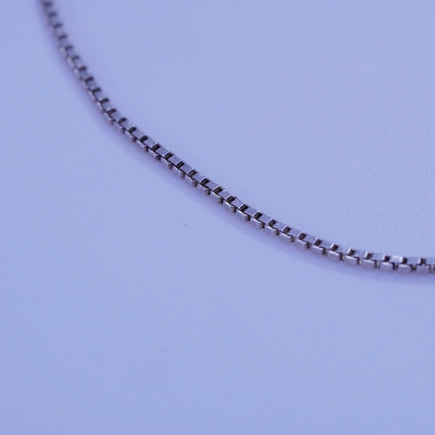 7”, 1mm, Vintage Italy Sterling 925 silver handmade bracelet, box chain