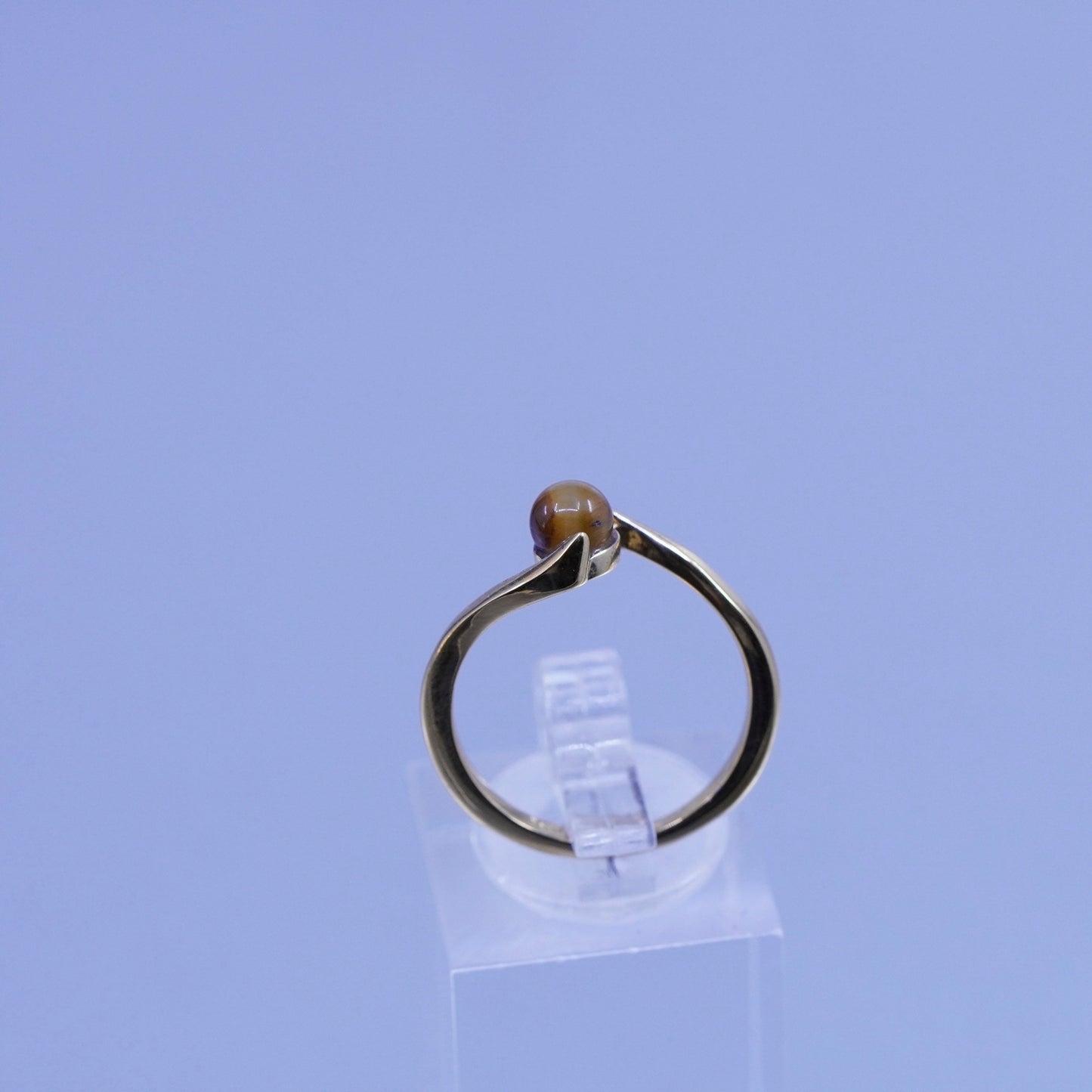 Size 7, Sarah Coventry 18K gold filled ring with tiger eye