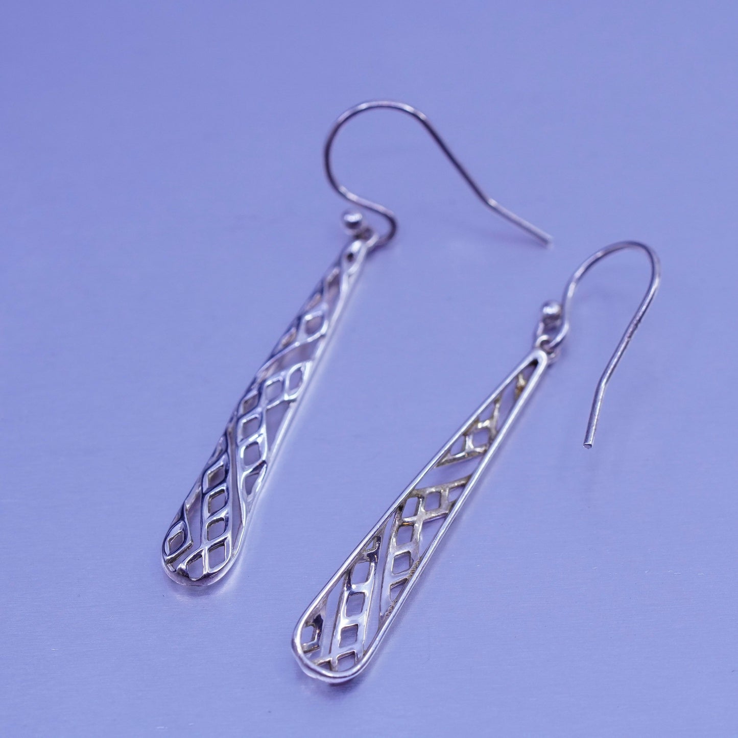 Vintage Italian Sterling 925 silver filigree teardrop earrings