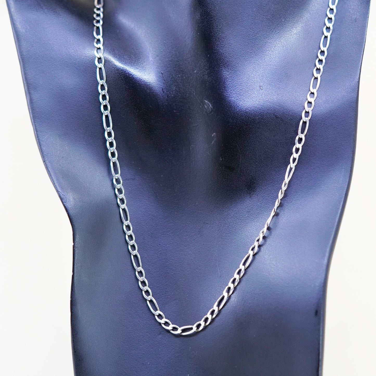 24”, 5mm, Vintage sterling silver figaro chain, bold 925 men’s necklace