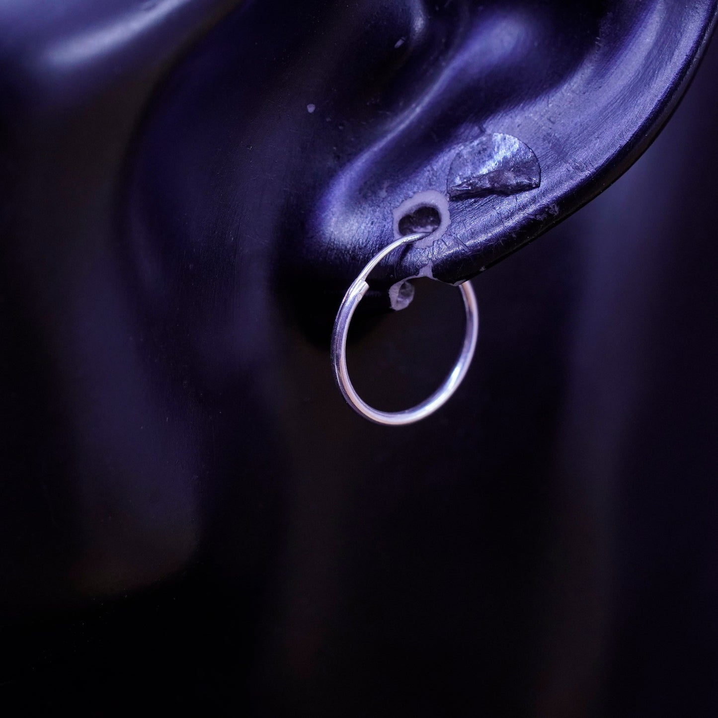 0.5”, vintage Sterling silver hoop earrings, 925 hoops