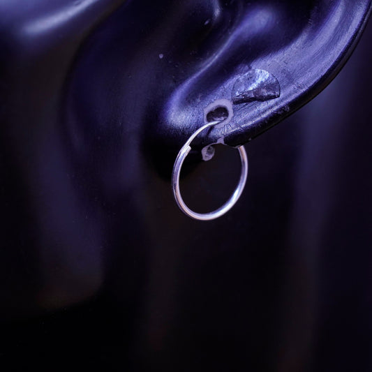 0.5”, vintage Sterling silver hoop earrings, 925 hoops