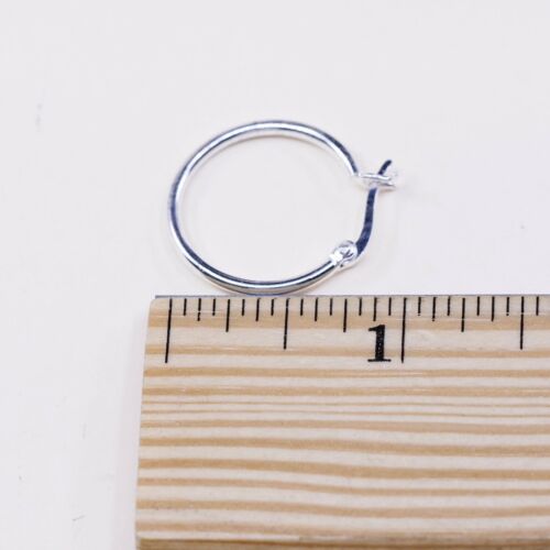 0.75” sterling silver 925 Huggie earrings Hoops, stamped 925 IBB