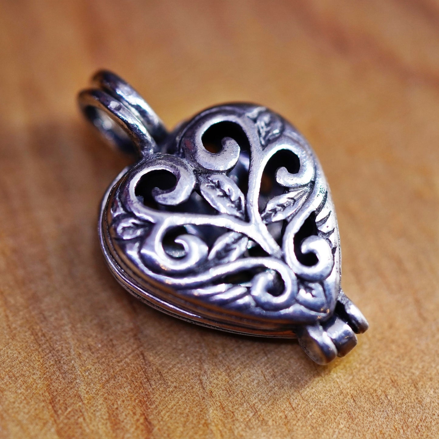Vintage Sterling silver handmade pendant, filigree 925 photo locket