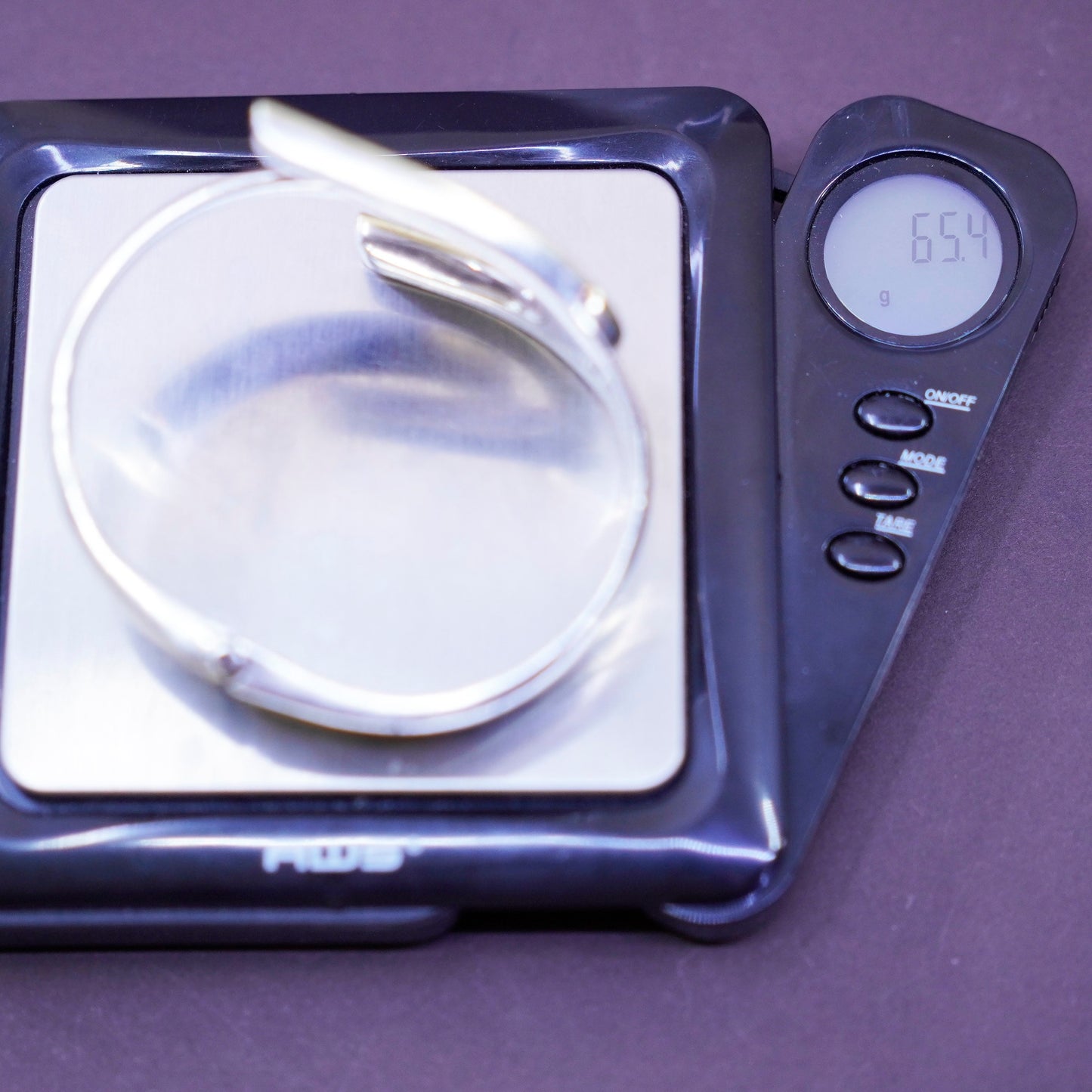 6.5”, Vintage two tone Sterling silver handmade bracelet, 925 wrap bangle