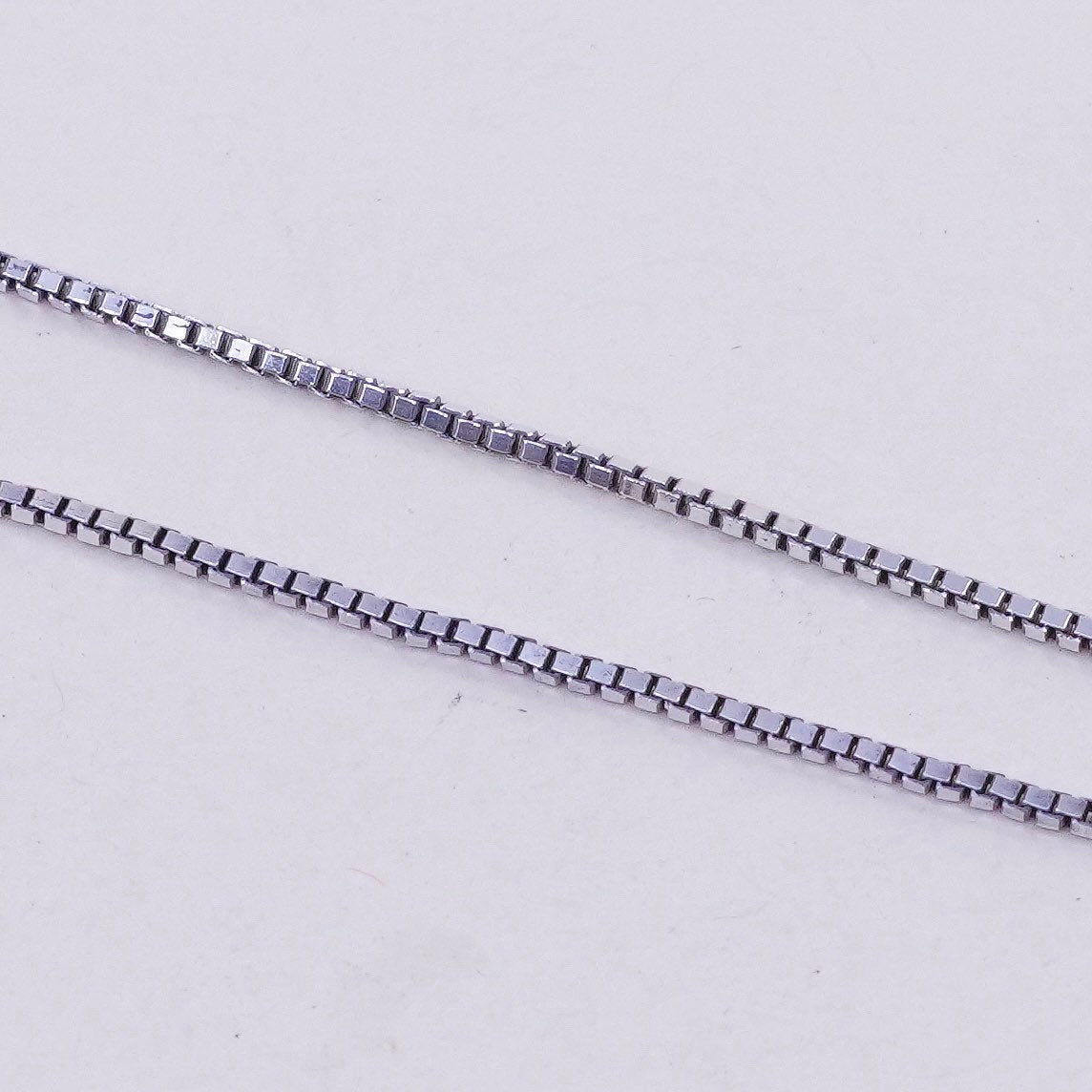24”, 1mm, Vintage Italian sterling 925 silver box chain, necklace