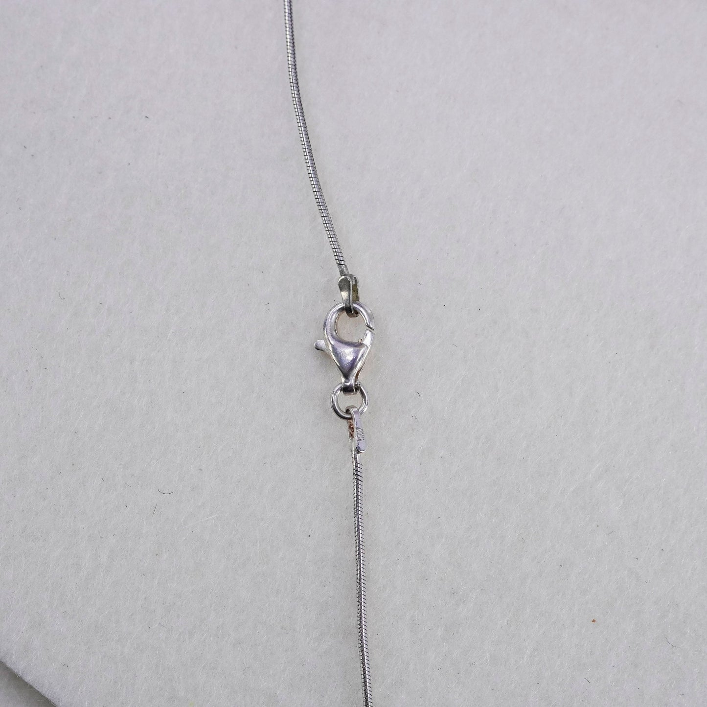 16”, vintage Sterling 925 silver handmade snake necklace with 14K gold beads