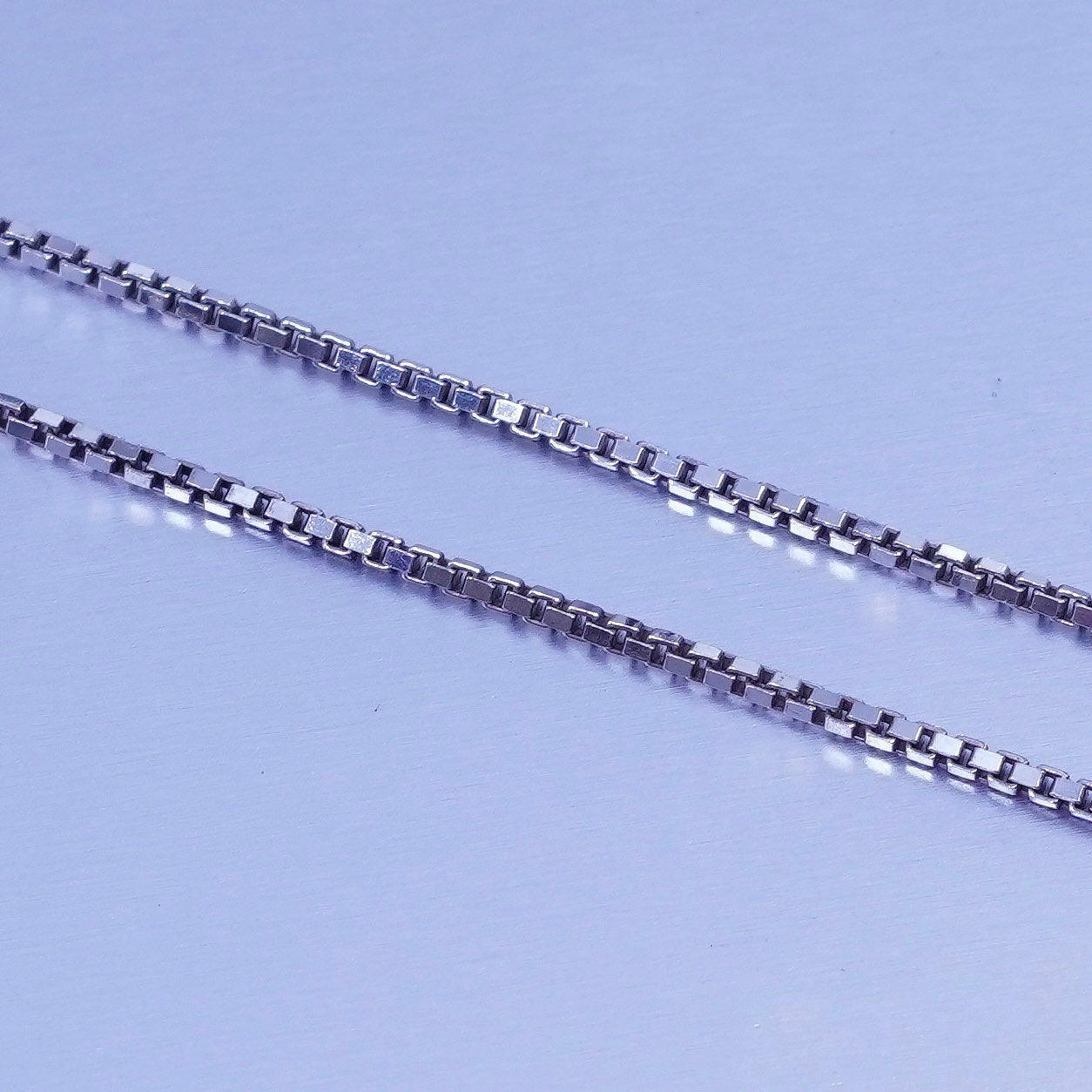30” 1mm, vintage Italy Sterling 925 silver box chain necklace