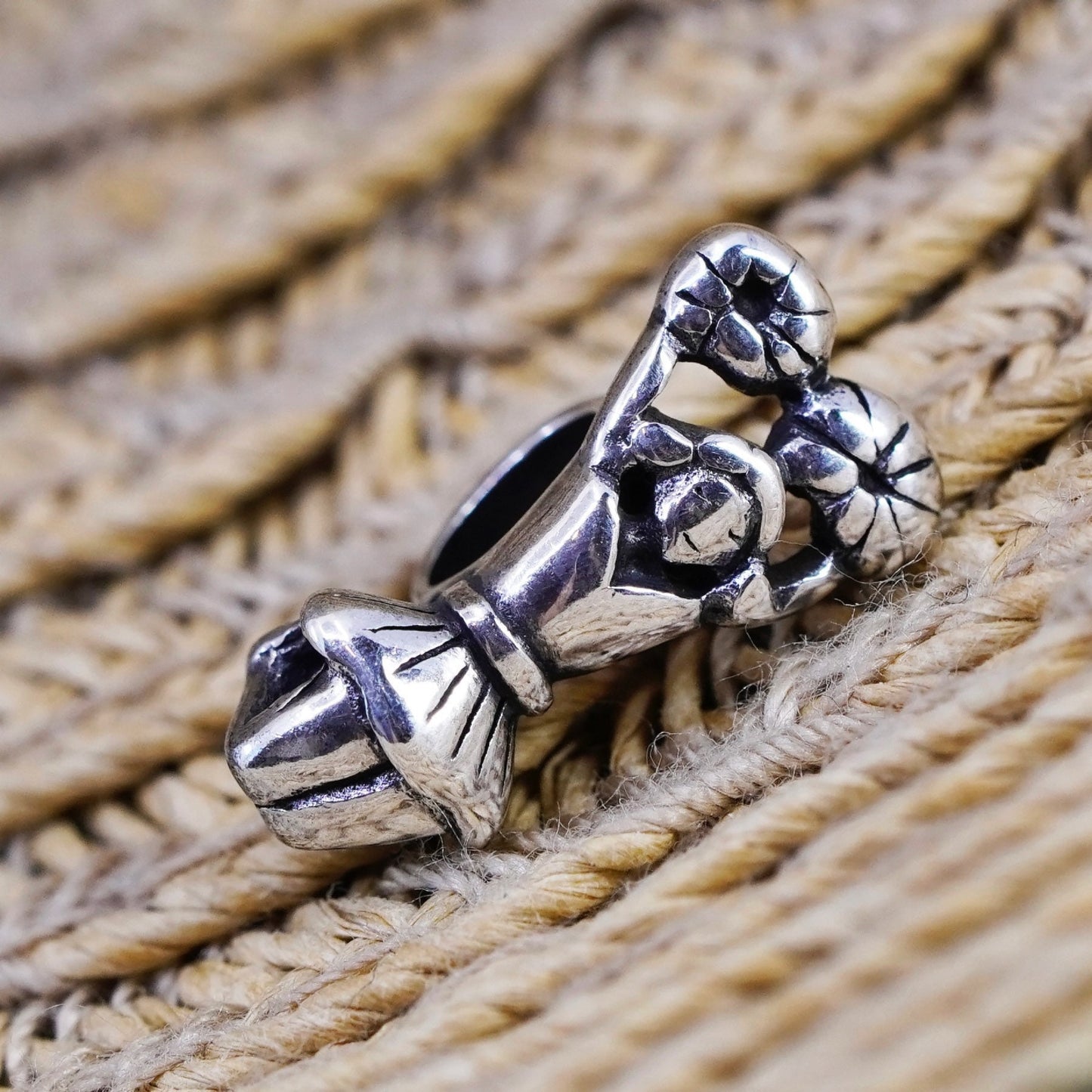 Vintage Sterling silver handmade pendant, 925 cheerleader charm