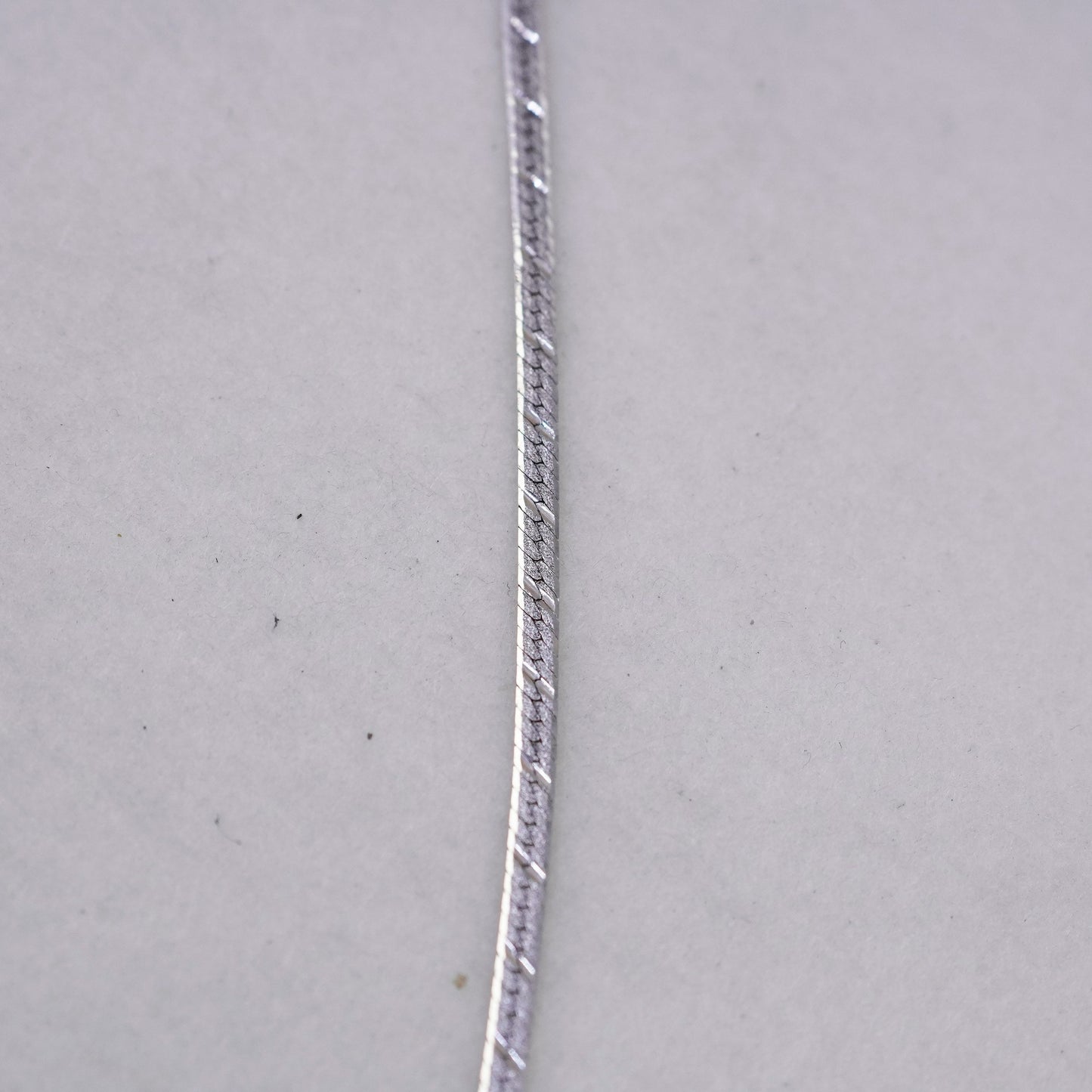 18” 4mm, vintage Italy Sterling 925 silver textured herringbone chain necklace