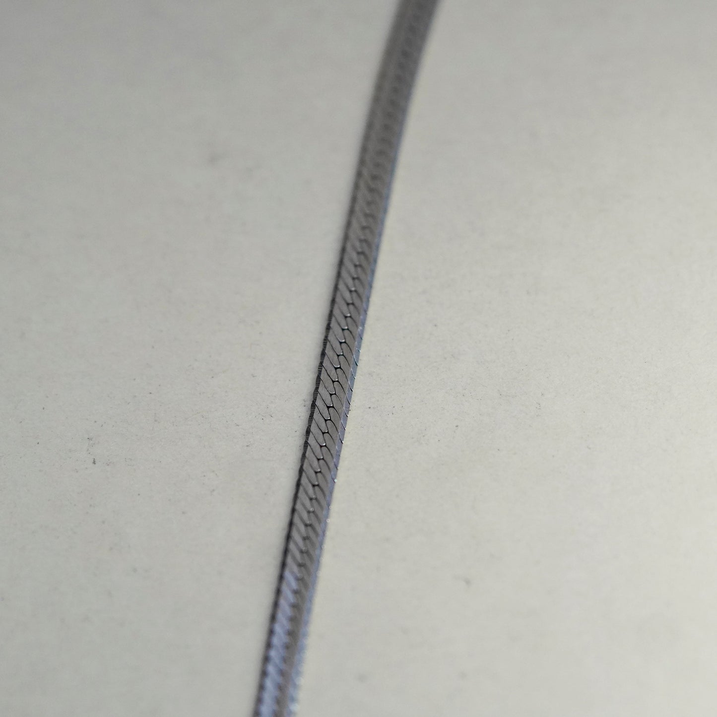 20” 4mm, Vintage Italy sterling silver necklace, bold 925 herringbone chain