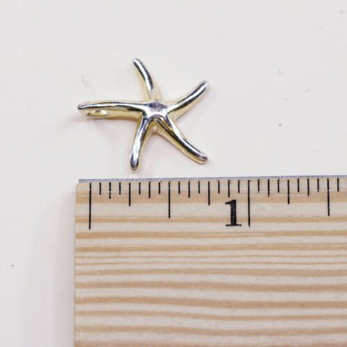Vintage Sterling Silver Handmade Pendant, Solid 925 Silver Star Starfish Charm