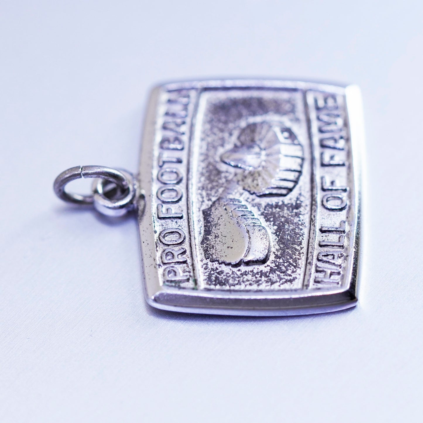 Vintage sterling 925 silver handmade football soccer “hall of fame” pendant
