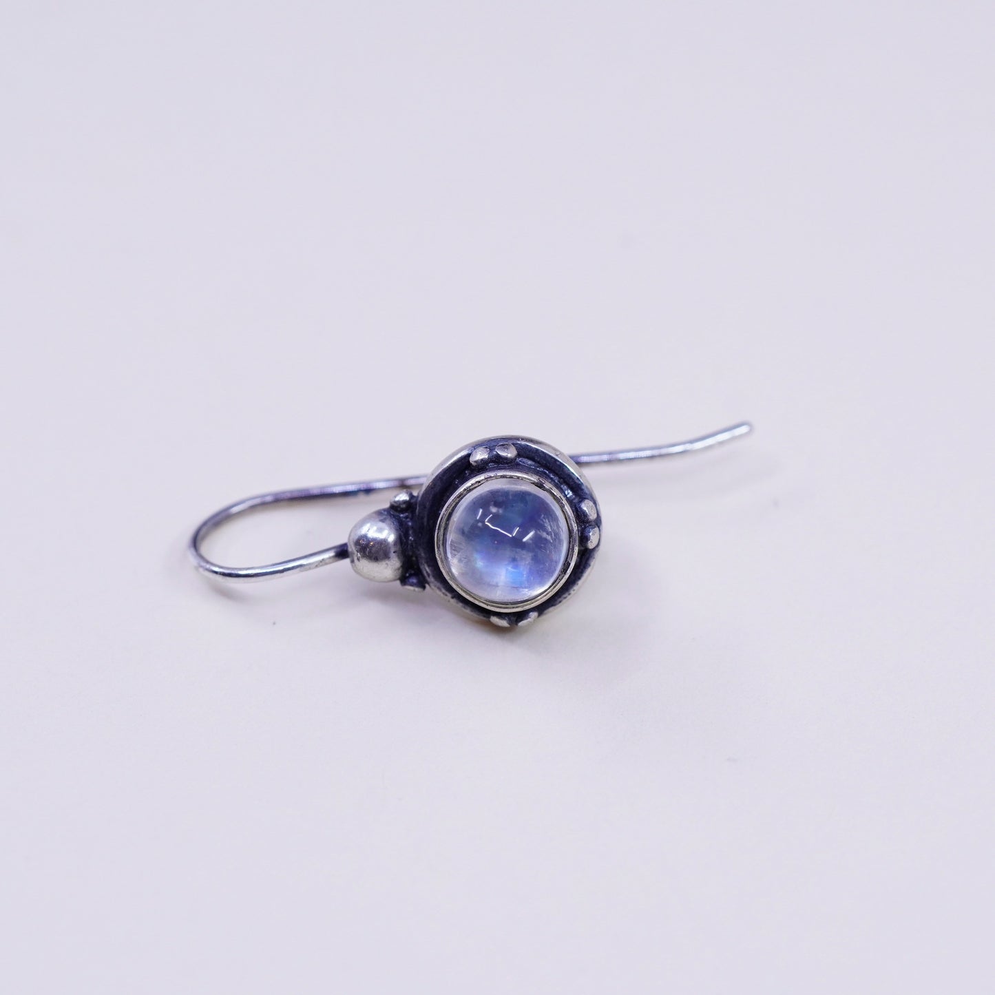 Vintage Sterling 925 silver handmade earrings with moonstone drops