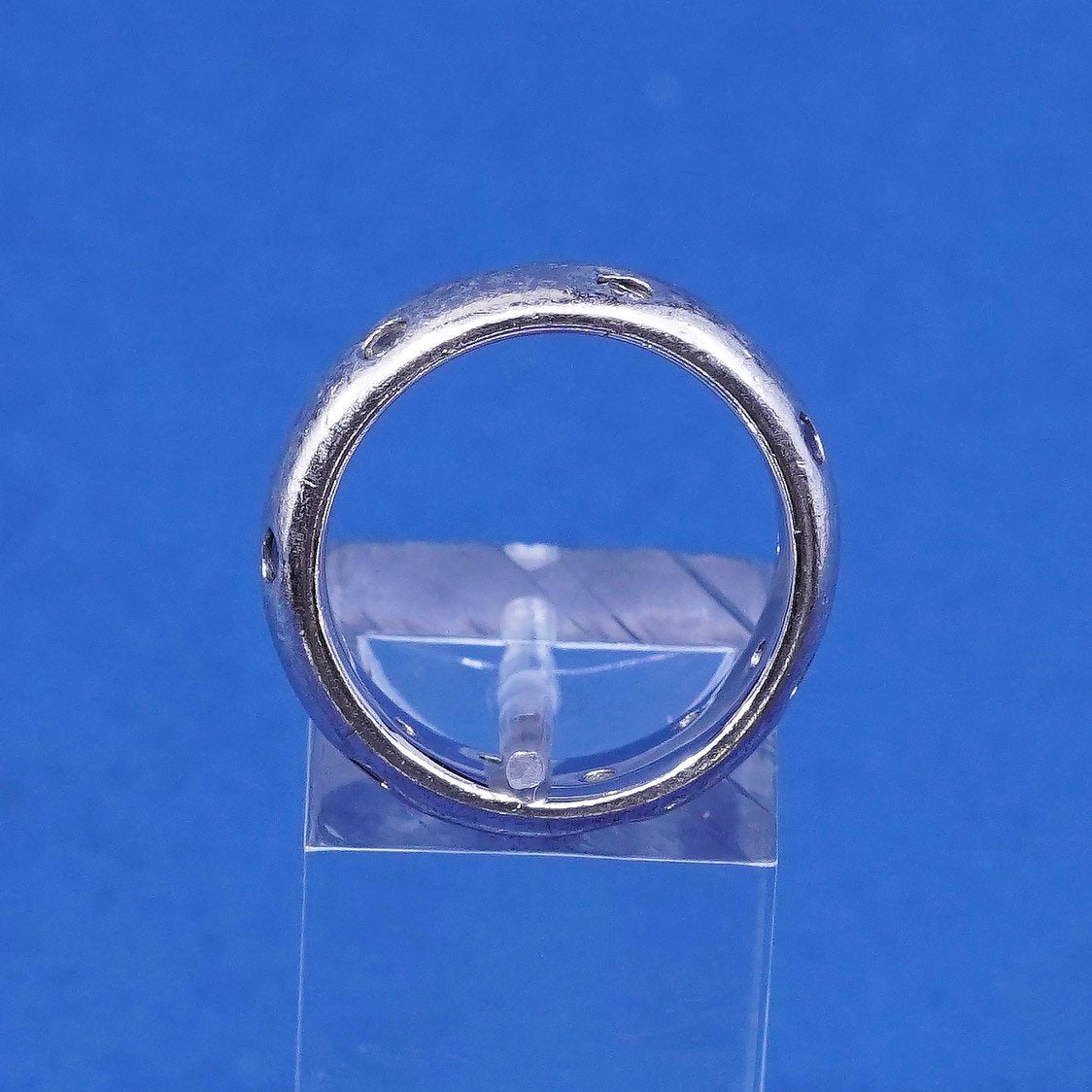 Size 7 vtg Sterling silver handmade ring, 925 band w/ cz 925 SW CZ China