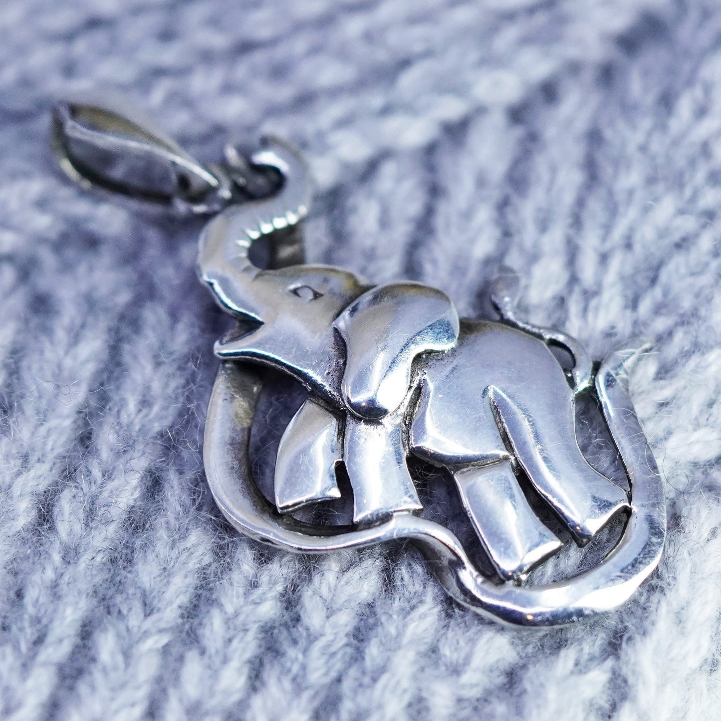 Vintage Sterling silver 925 handmade elephant pendant