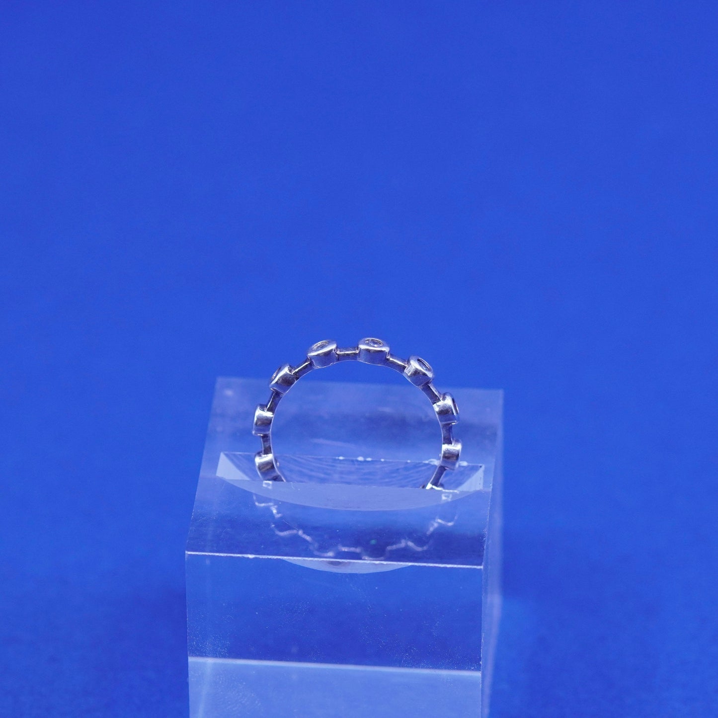 Size 7.25, Silpada Sterling 925 Silver Cubic Zirconia Band Stack Ring R2063