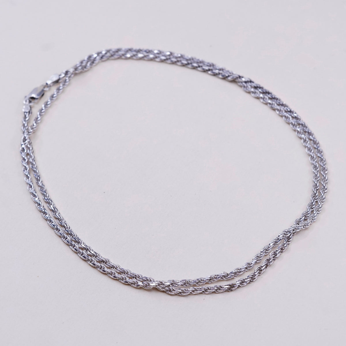 24”, 2.5mm, vintage OTC Sterling silver necklace, 925 diamond rope chain