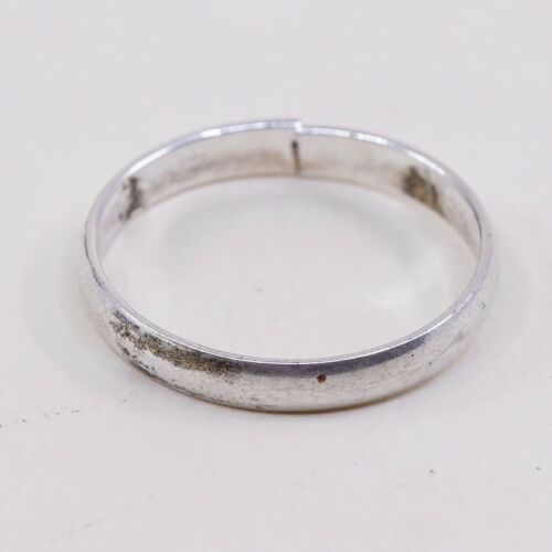 Sz 7.5, Vtg Wheeler Sterling Silver Handmade Wedding Ring, Navajo 925 Band
