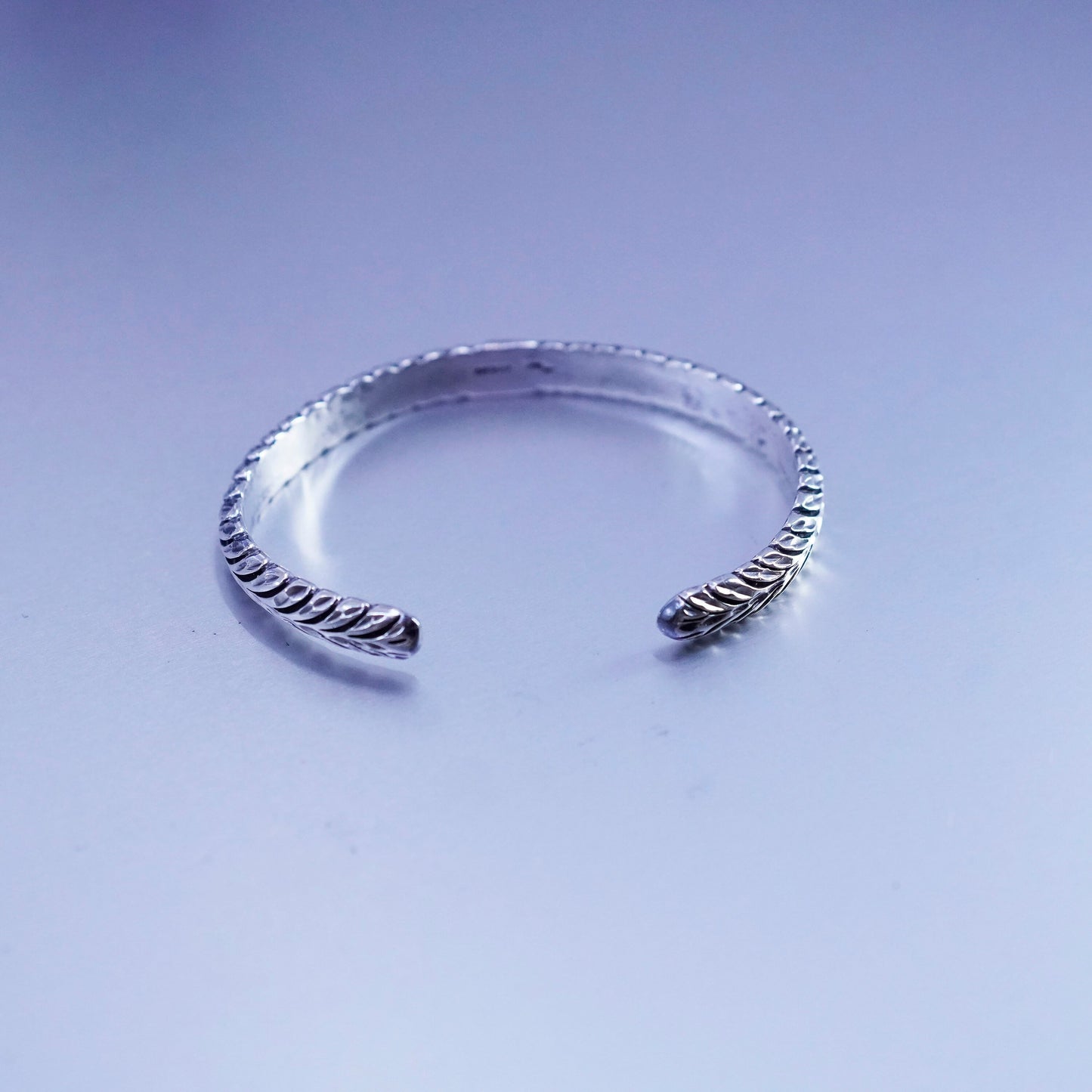 6.25”, Vintage Sterling 925 silver handmade bracelet, textured cuff