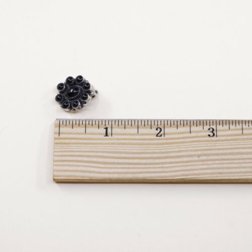 Vtg Navajo Leo Feeney Anglo Sterling Silver Handmade Earrings, Clip On Obsidian