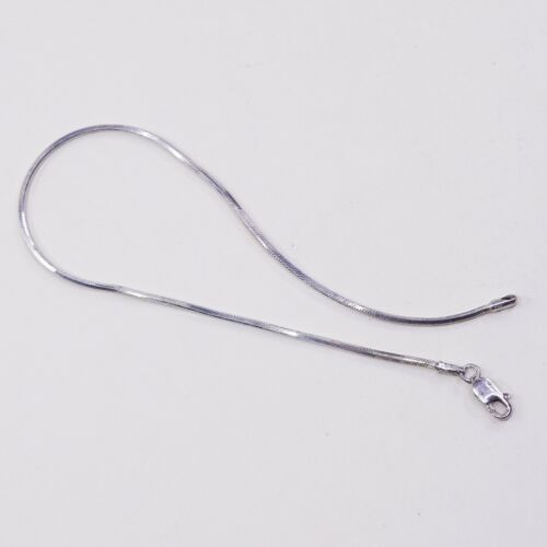 9”, Sterling Silver Handmade Bracelet, Snake Chain Anklet, Stamped 925 Italy