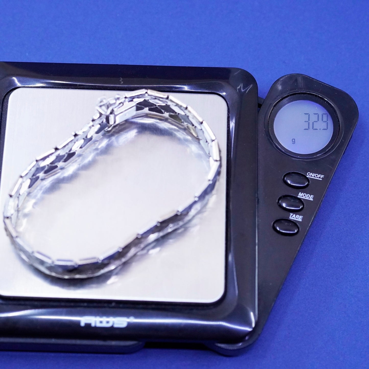 6.25”, vintage two tone Sterling silver tennis bracelet, Italian 925 wide chain