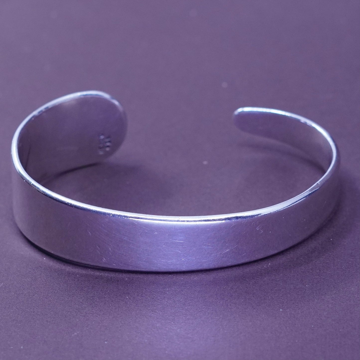 7.25”, Vintage Mexico Sterling silver handmade bracelet, 925 cuff