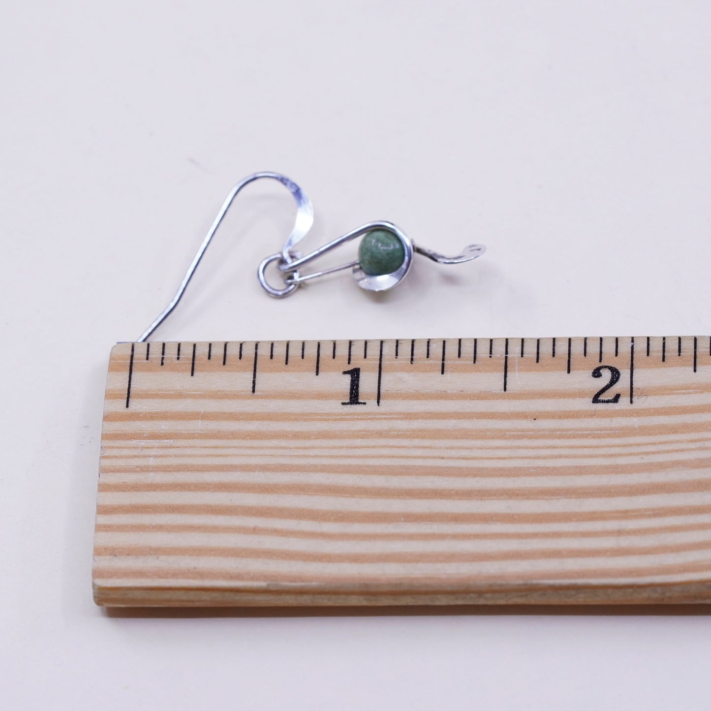 Vintage Sterling 925 silver handmade earrings with caged bead turquoise