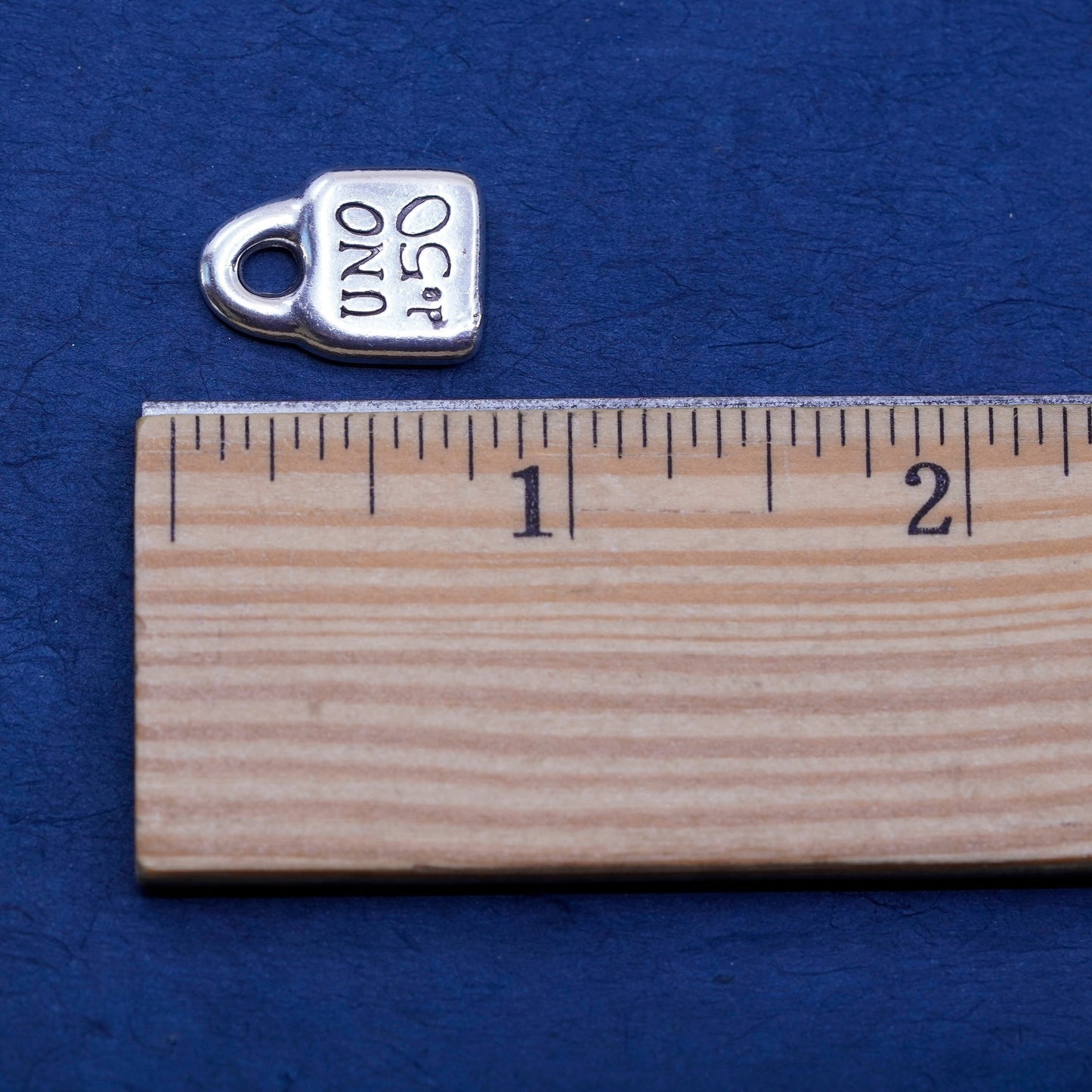 Vintage uno de 50 sterling silver handmade pendant, 925 locket charm