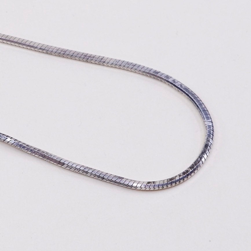 30”, 2mm, Vintage sterling silver Italy 925 square snake chain, necklace