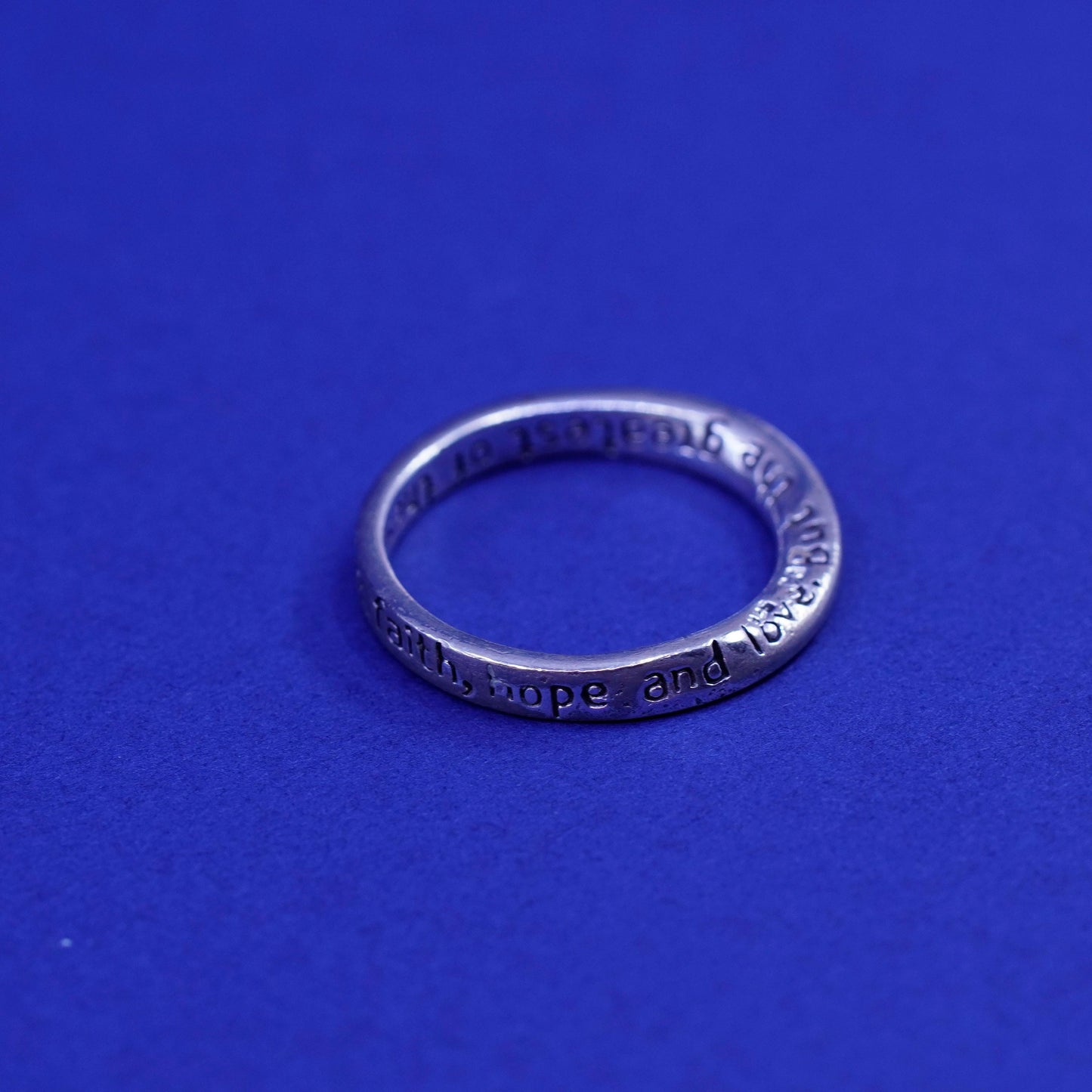 Size 7, vintage Sterling silver ring, 925 inspirational Infinite loop band