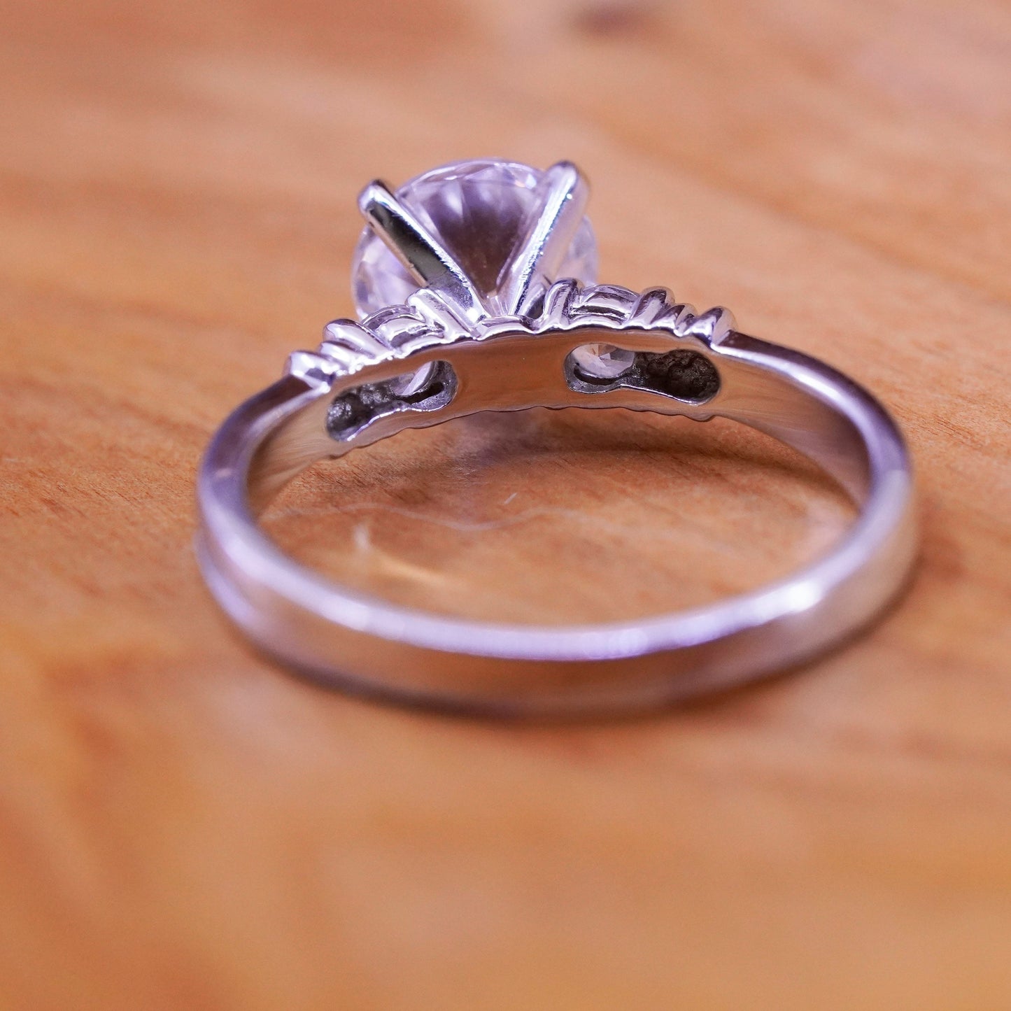 Size 9.5, vintage Sterling 925 silver anniversary engagement ring with cz