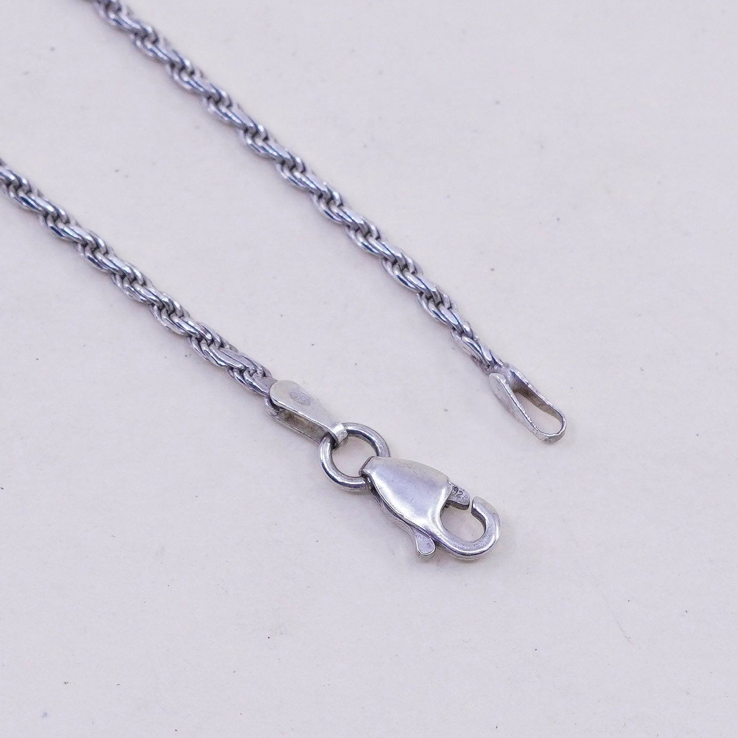 24”, 1.6mm, vintage Sterling silver necklace, 925 diamond rope chain