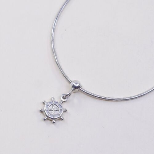 9.5”, Sterling Silver Handmade Bracelet, 925 Snake Chain Anklet W/ Anchor Charm