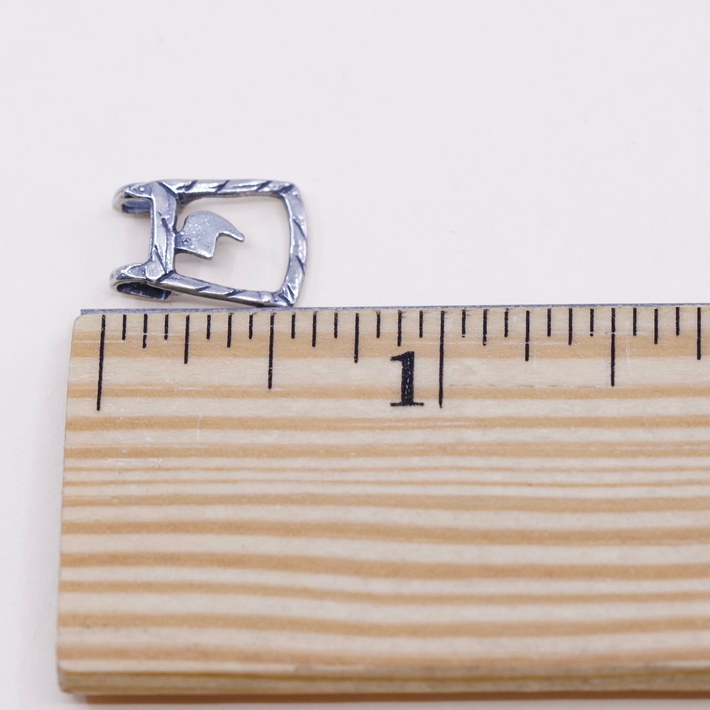Vintage sterling silver handmade pendant, 925 apostrophe symbol, stamped 925