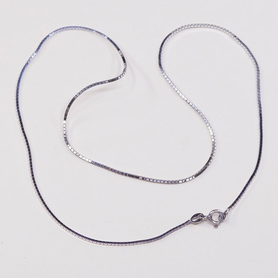 20", vtg sterling silver snake chain, fine Italy 925 silver chain
