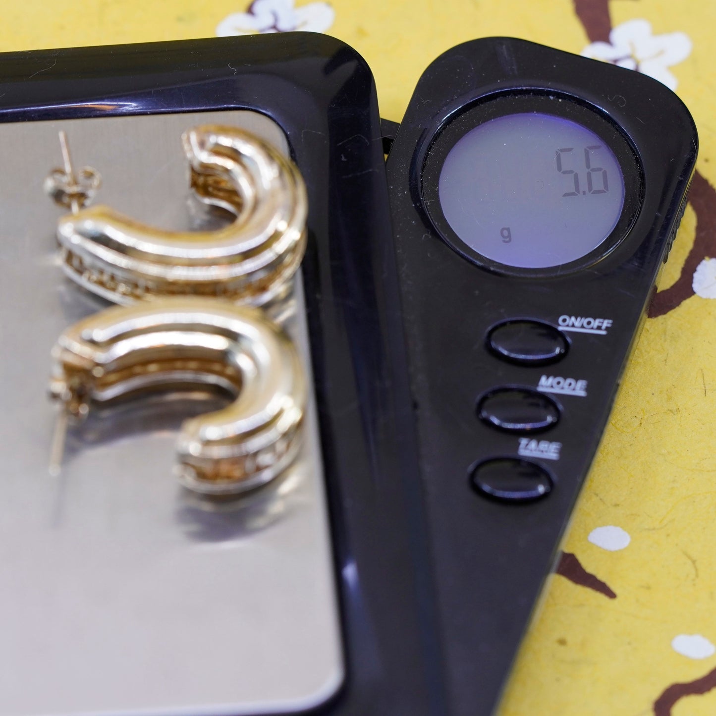 1”, turkey vermeil gold Sterling silver earrings, 925 Greek key huggie hoops