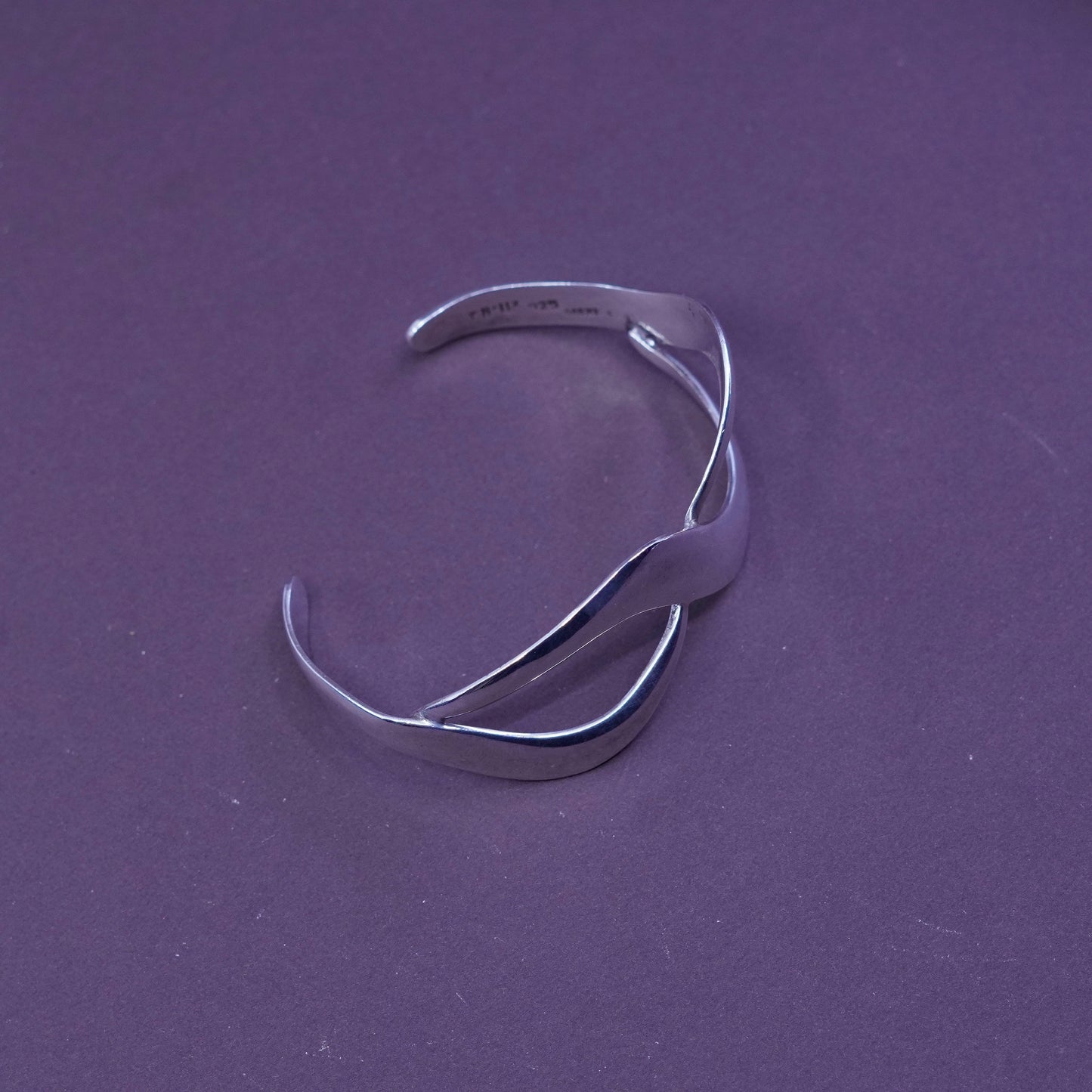 6.75”, Vintage Sterling silver handmade bracelet, 925 twisted cuff
