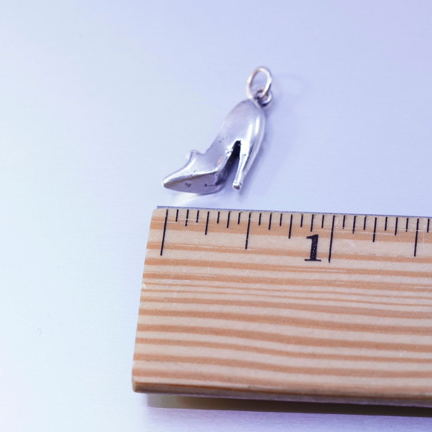 antique sterling 925 silver handmade high heel pendant charm