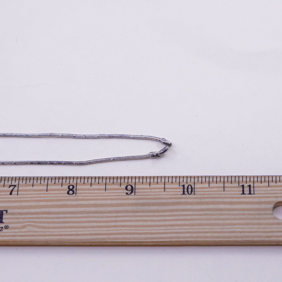 20”, Vintage sterling silver snake chain, textured Italy 925 silver chain