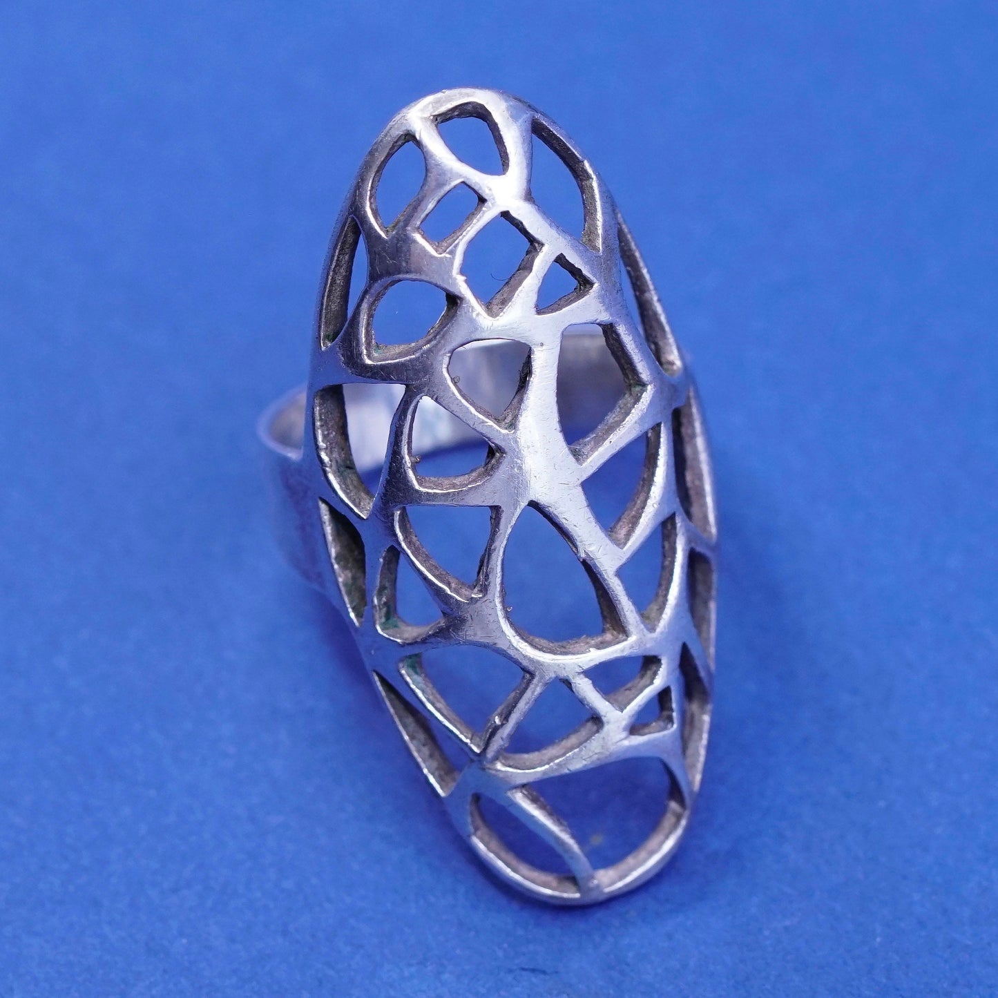 Size 7, vintage Sterling silver handmade ring, 925 filigree band