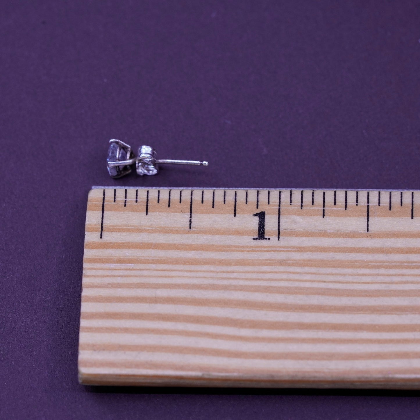 5mm, Sterling silver clear round crystal studs, cz earrings