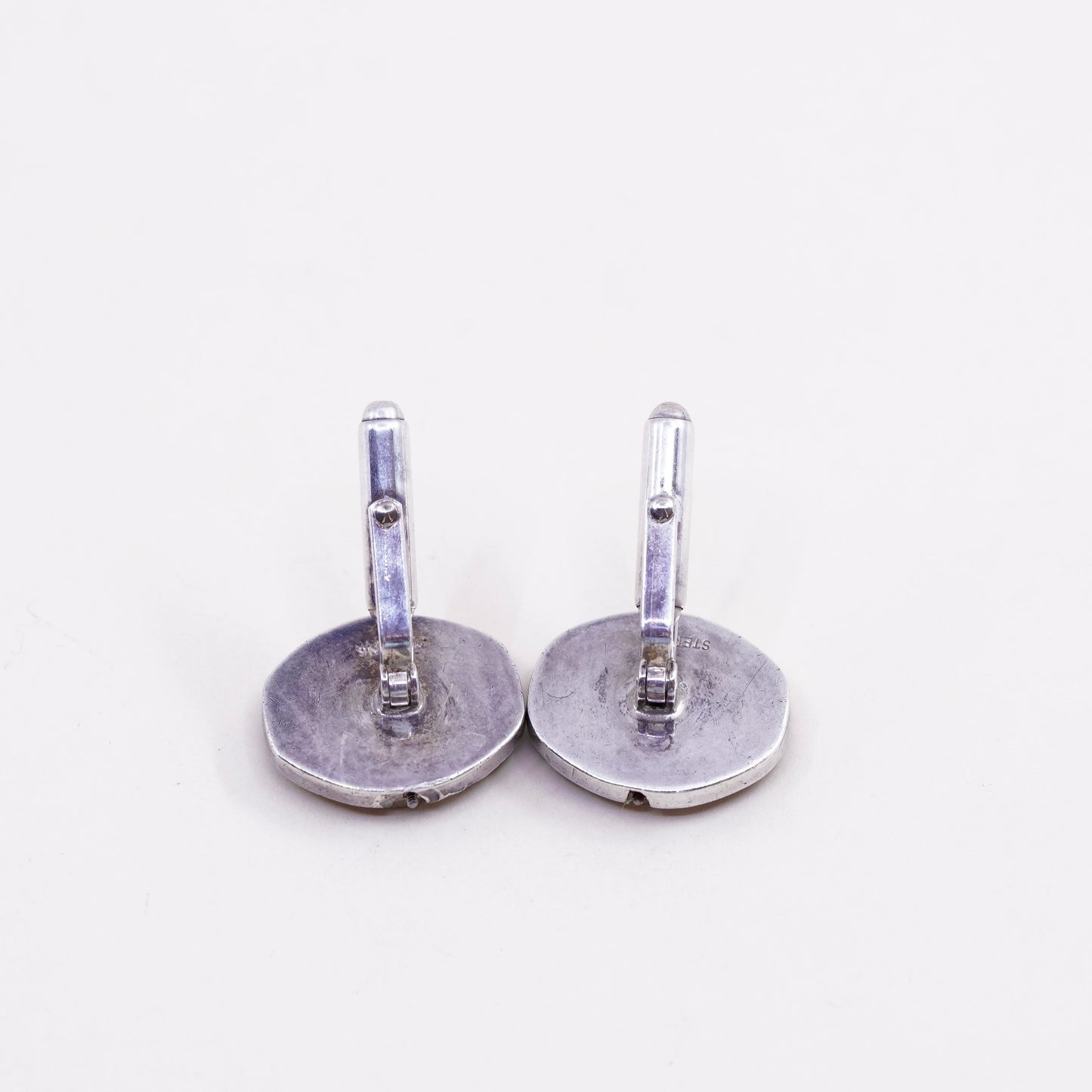 Vintage modern mechanical watch sterling silver cuff link, 925 cufflink