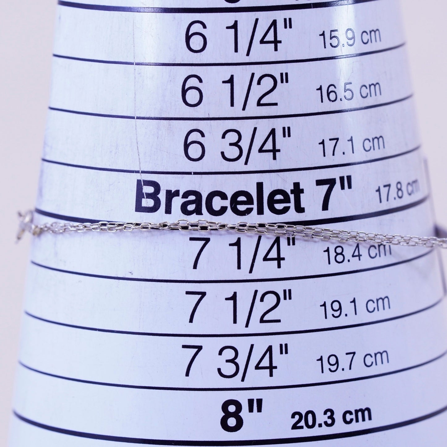 7”, Vintage sterling silver handmade bracelet, Italy 925 chain with cross