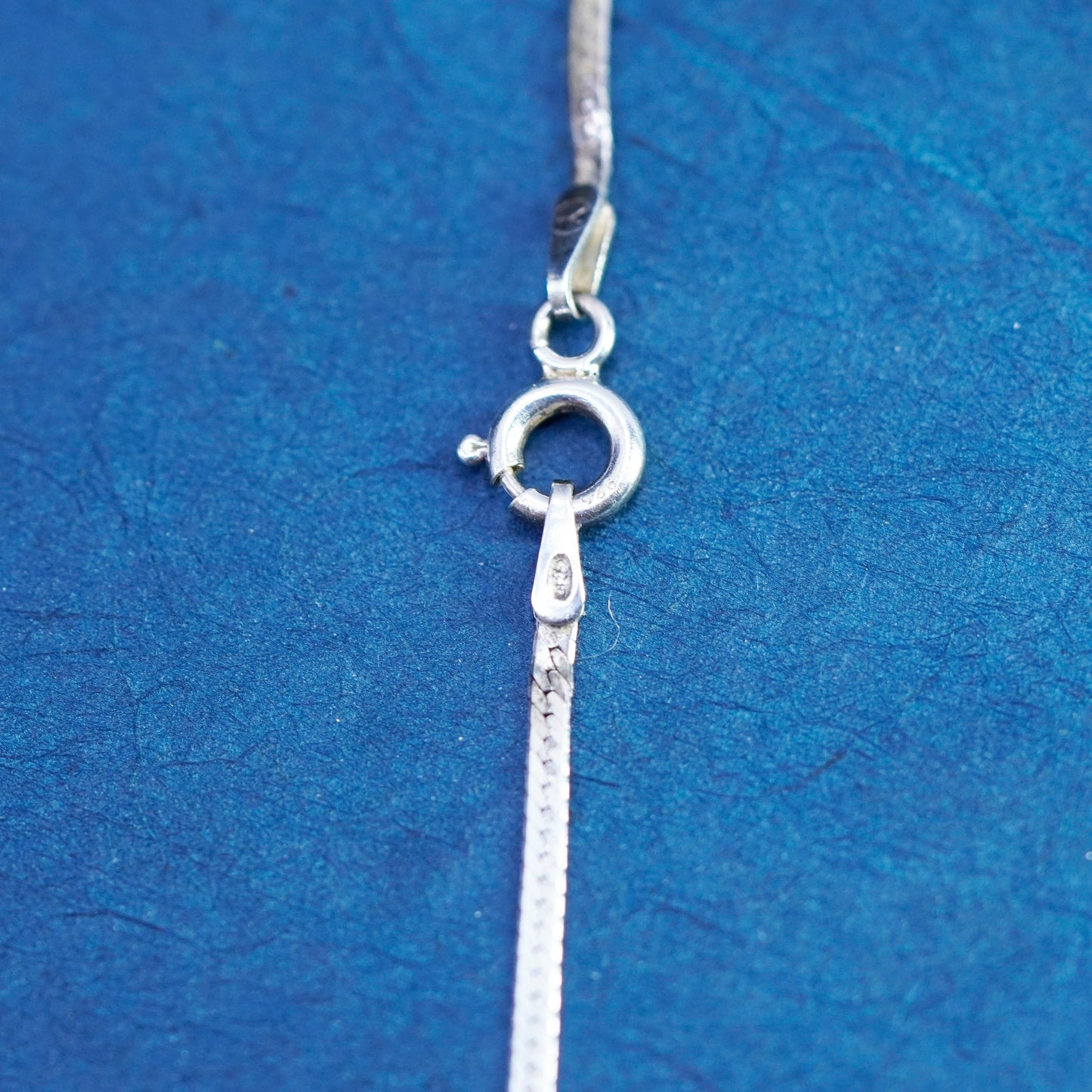 16”, 2mm, vintage Sterling silver handmade chain, 925 herringbone necklace