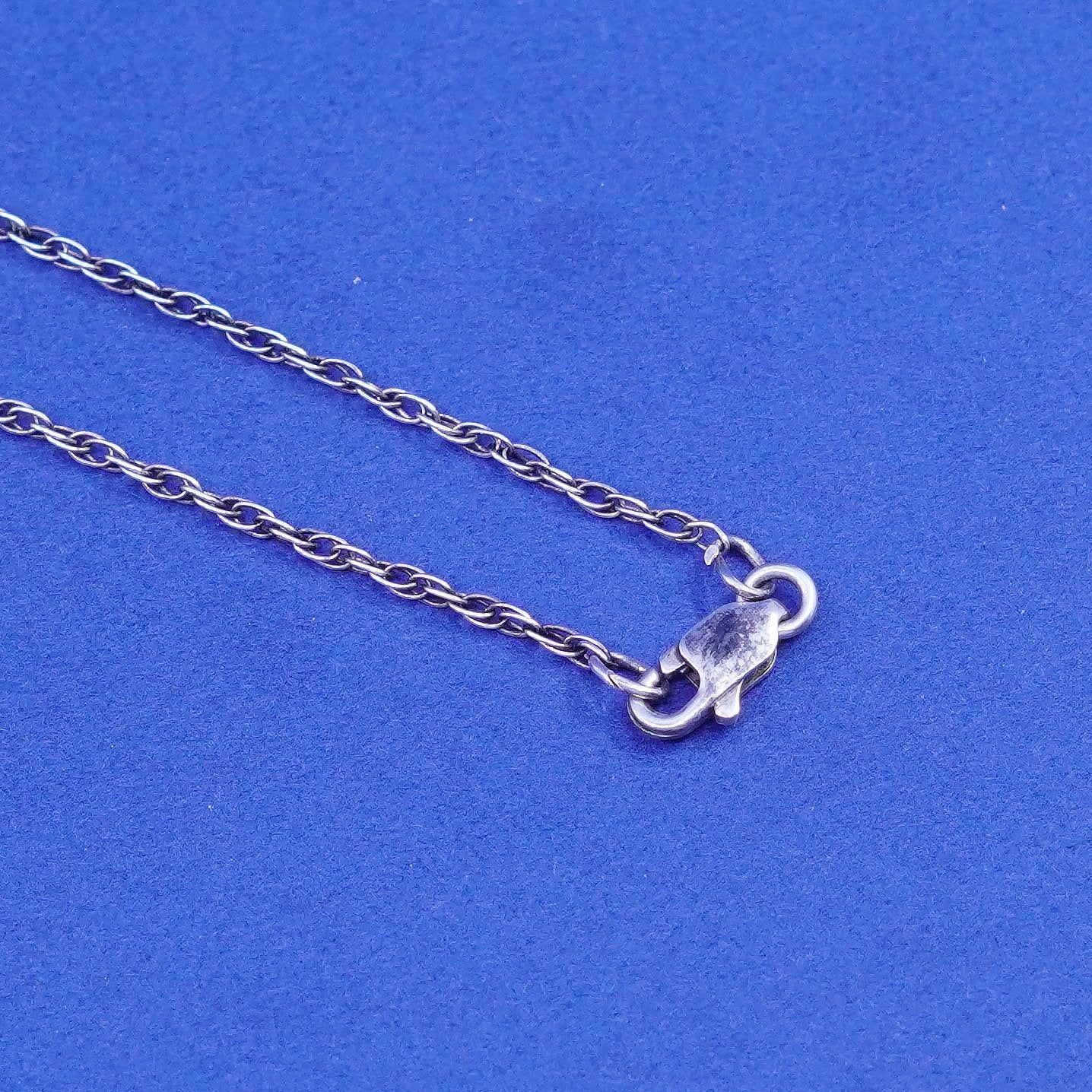 17.5”, 1mm, vintage Sterling silver necklace, 925 Singapore rope chain